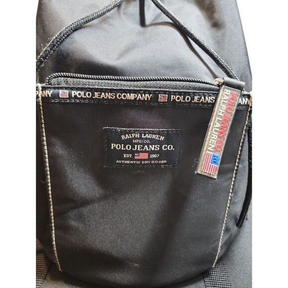 Ralph Lauren Polo Jeans Co. Y2K vintage women’s Backpack Black - Picture 2 of 4